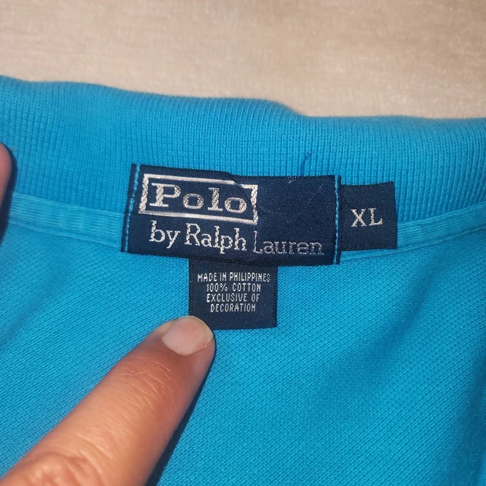 Polo Ralph Lauren Mens XL Blue Short Sleeve Cotton Pique Pony Logo Polo Shirt‎